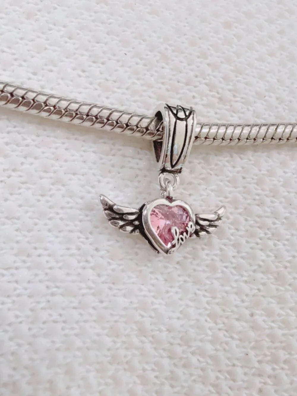 Wings Heart Love Dangle Charm Silver Charm For Pandora Bracelet Necklace
